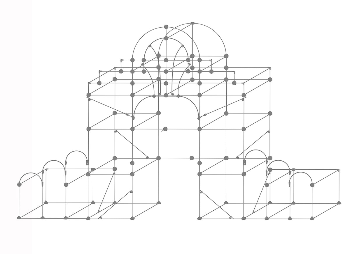Art Deco Archway Illusion Framework Kit With Lights Cool White