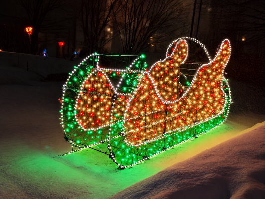 Santa's Sleigh  Kit With Red and Warm white Mix Lights (Green Runners)